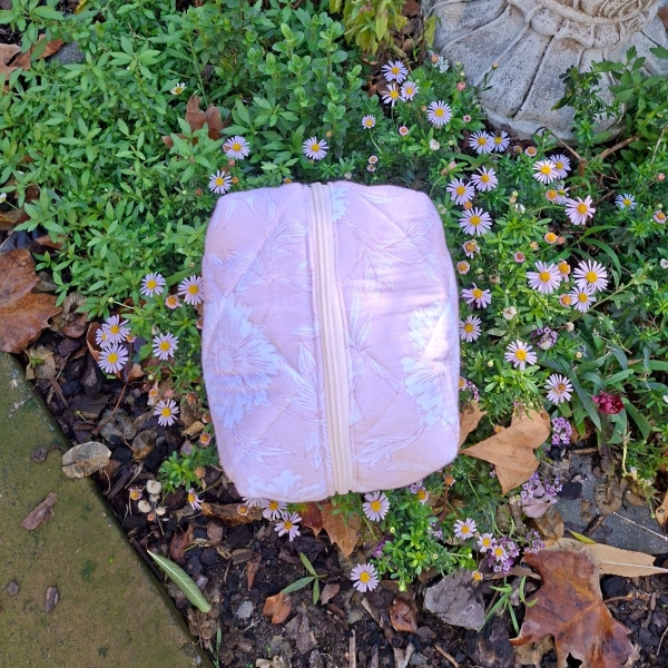 Large Pink Floral Make-up Bag